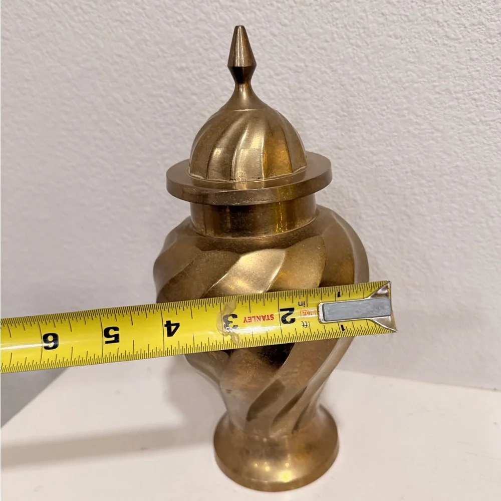 Vintage Brass Lidded Jar | Mid Century Modern Hollywood‎ Regency Decor